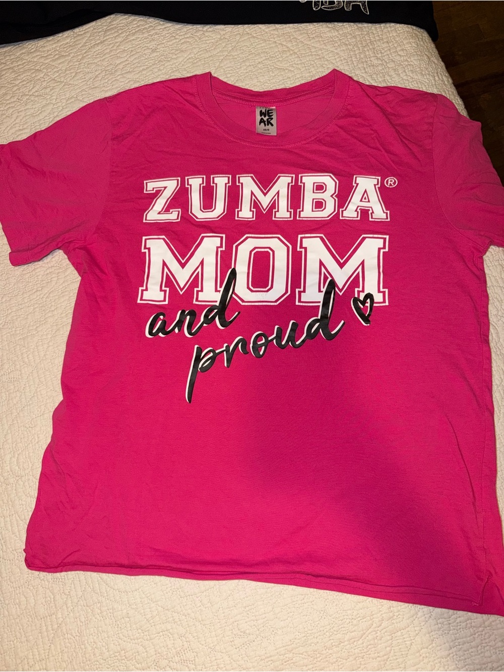 Zumba Fitness Hot Pink "Zumba Mom and Proud" Short Sleeve Tee